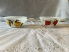 Vintage Milk Glass Hand Painted Soup Bowls
