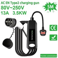 13A Vehicle/Car Electric EV Fast Charging Cable-3 Pin Type2-LED Charger Portable