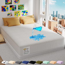 100 Waterproof Mattress Protector, Full Size Mattress Pad, Fits 6"-20" Mattress