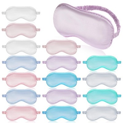 16 Pcs Satin Silk Eye Mask Blackout Sleeping Blindfolds Bulk Smooth Sleep Mas...