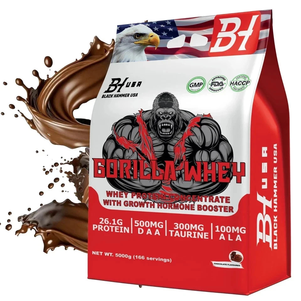 Whey Protein GORILLA 5 kg chocolate - fuerza y recuperación | Black Hammer EE. UU.