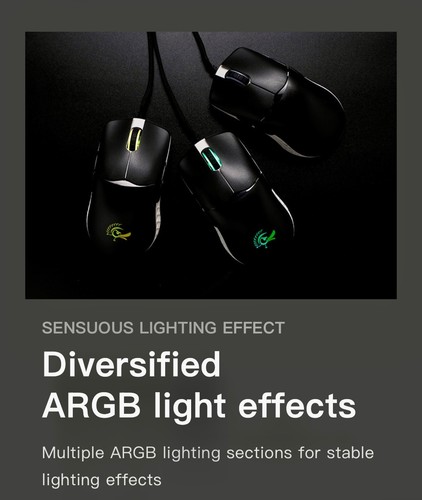 Ducky Feather Gaming Mouse Ultra-Light 65g PixArt PMW3389 7-Button B&W Kailh - Picture 9 of 9