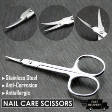 Image of Professional Finger Toe Nail Scissors Curved Arrow Steel Manicure Cuticle NAIL ✅