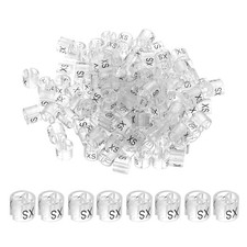 300 Pcs Clothes Hanger Marker XS Fit Rod Garment Size Tag Clear