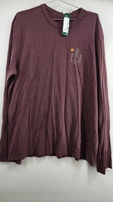 Threads 4 Thought Men's Burgundy XL Forest Graphic Long Sleeve T-Shirt NWT