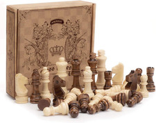 Wooden Chess Pieces Only, Staunton Style Wood Chessmen with 3.15