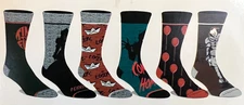 IT Chapter Two Socks Mens 8-12 Multicolor Casual Crew 6 Pair Pennywise Bioworld
