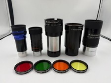 Celestron  Neewer Telescope Eyepieces Lot 2   1.25  Filters Barlow UNTESTED