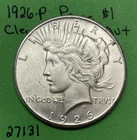 1926 Peace Dollar  $1 AU About Uncirculated Cleaned US Coin