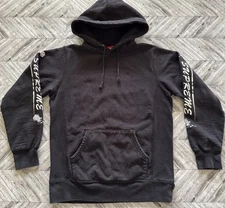 Supreme Hoodie Mens Medium Black Rose Sleeve Sweatshirt Outdoor Streetwear FW16