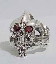 ANELLO ARGENTO 925 UOMO teschio moto artigli pirata Ring Man Sterling Skull