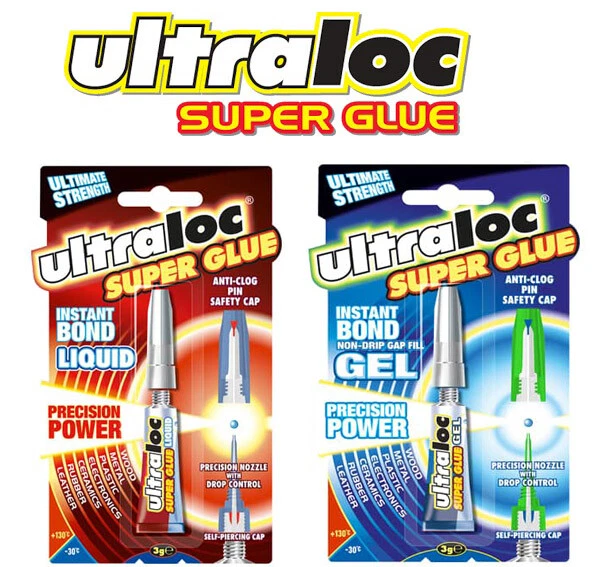 *** ULTRALOC *** SUPER GLUE NON DRIP GEL OR LIQUID --1, 2, 5 EXTREME HOLD