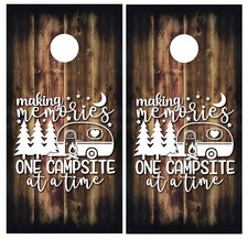 Campsite Cornhole Board Wrap LAMINATED Wraps Decals Vinyl skin