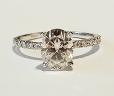 2.50 Carat Oval MoissaniteRing in 14k White Gold Charles & Colvard 