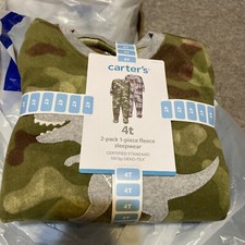 LOT of 2 Carters Boys One Piece Fleece Footed Blanket Sleepers