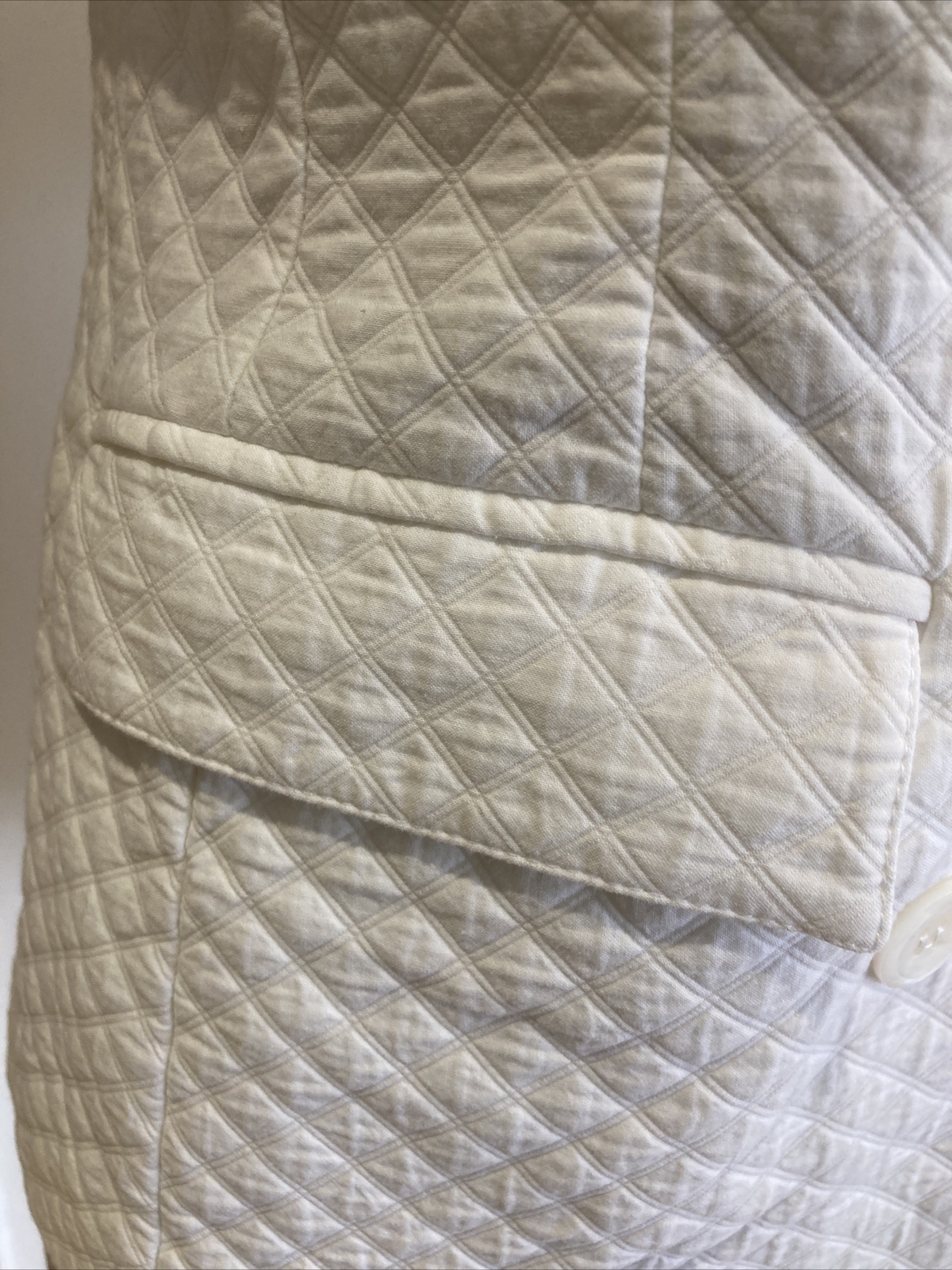 VINTAGE 1970s/80s Rodier Paris Double Breasted White Jacket, Size 18" pit to pit 7