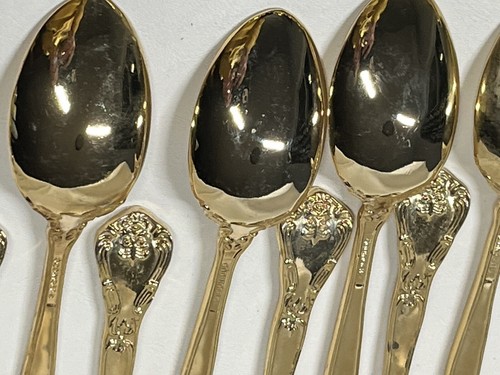 Godinger Gold Electroplate 25 PCS Flatware Silverware Incomplete Flaws Baroque - 第 17/22 張圖片