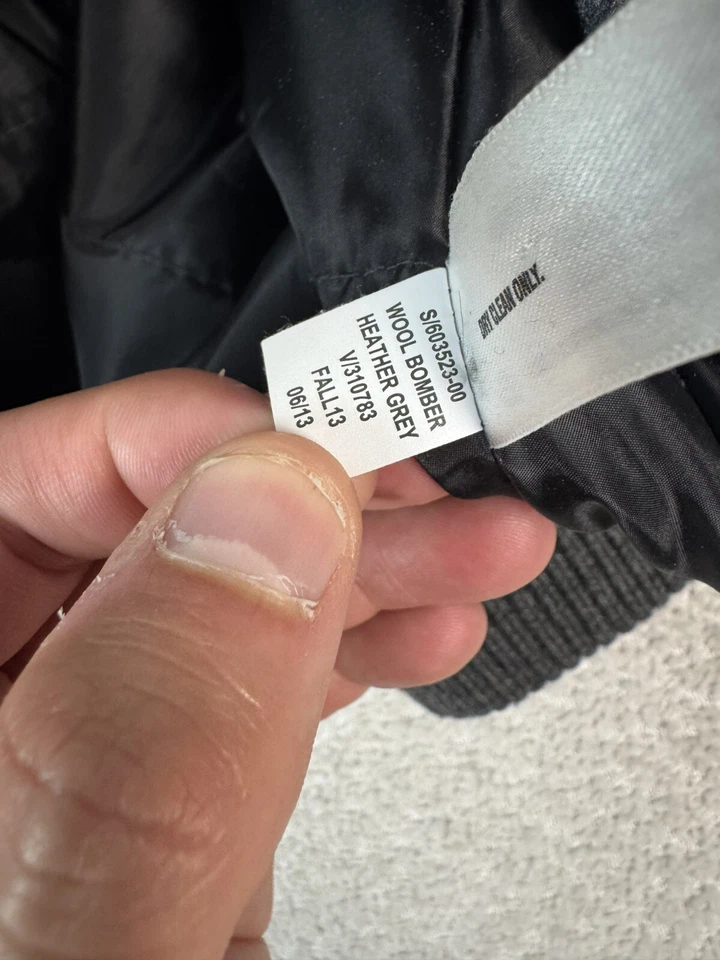 GAP Mens Zip Fleece Bomber Jacket Front Pockets Heather Gray Wool Blend XL - Image 3 of 4