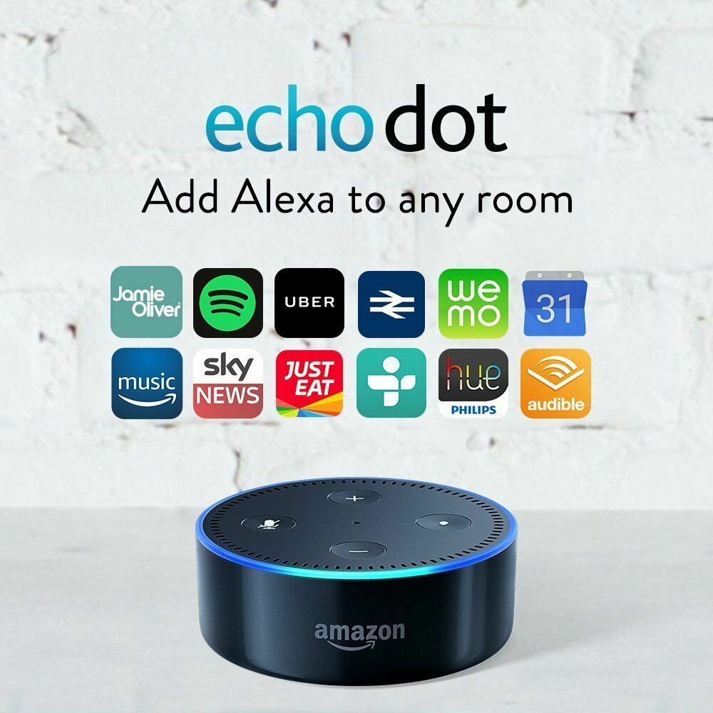 AMAZON ECHO DOT 2ND GEN. BLACK ALEXA VOICE CONTROL PERSONAL