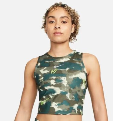 Nike Womens Running Tank/Crop Top Camouflage DM7704-371 Small for