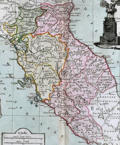 1766 Brion Map Central Italy Florence Rome Pisa Vatican Sienna Tuscany Ravenna - Picture 4 of 5