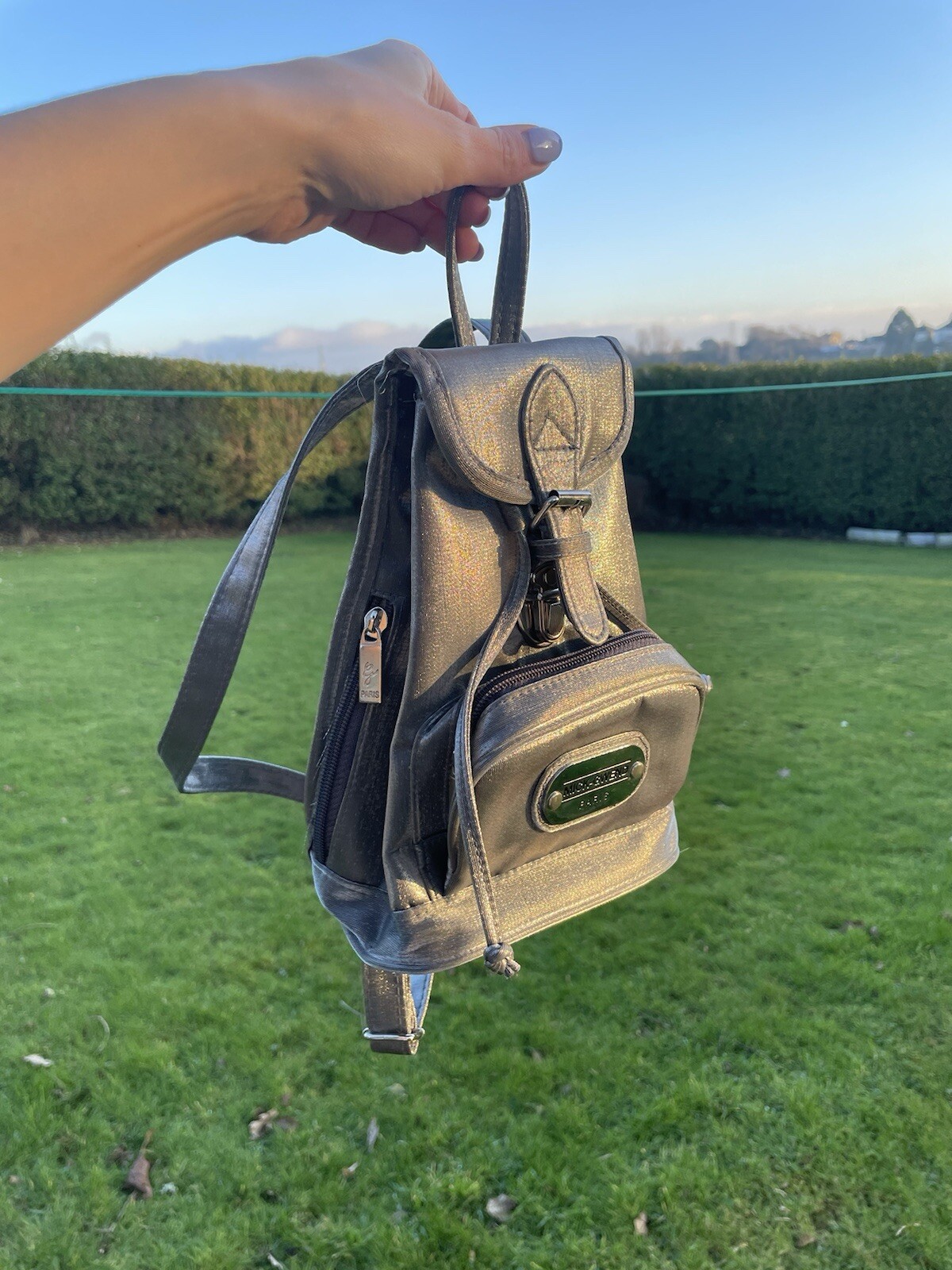 Super cute silver mini backpack - image 2