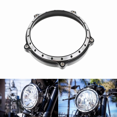 5.75 pouces Lunette de phare Vintage pour Harley Sportster XL883 Dyna Softail - Photo 1/4