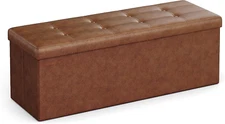 Mazie Collection - 43 Inches Folding Storage Ottoman Bench, Ottoman with Storage