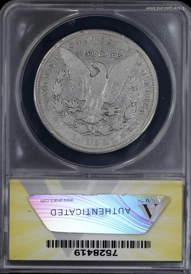 1903-S $1 Morgan Silver Dollar ANACS VG 8 - Image 2 of 4