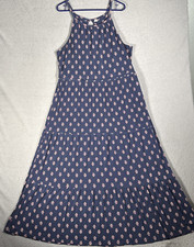 Old Navy Maxi Dress Size XXL Tiered Navy Blue Racerback Bohemian Cottagecore