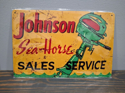 JOHNSON Sea Horse Sales Service 12 x 8 inch Metal Sign | eBay