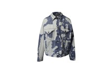 Frame Le Oversized Splash Jacket In Blue Denim Intxs