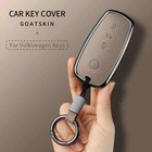 Aluminum Alloy Goatskin Car Key Case Cover For VW Volkswagen Phideon Protection