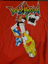 Voltron Cartoon Tshirt Medium Retro Red