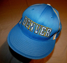 Denver Nuggets Spelled Out Light Blue Reebok Hat Fitted 8 Mesh Jersey Material