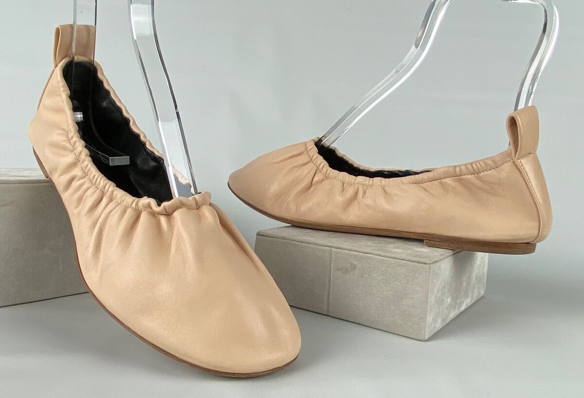 Celine Auth 6 US EU Blush Leather Elastic Ballet Flats Shoes made Italy | eBay