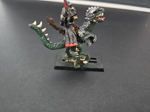 Warhammer Fantasy Old World Dark Elves Elf General on Cold One 95 Painted Metal - Picture 9 of 11
