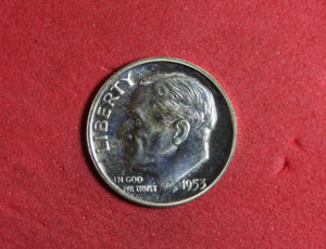 1953- ROOSEVELT SILVER ONE DIME #P16310