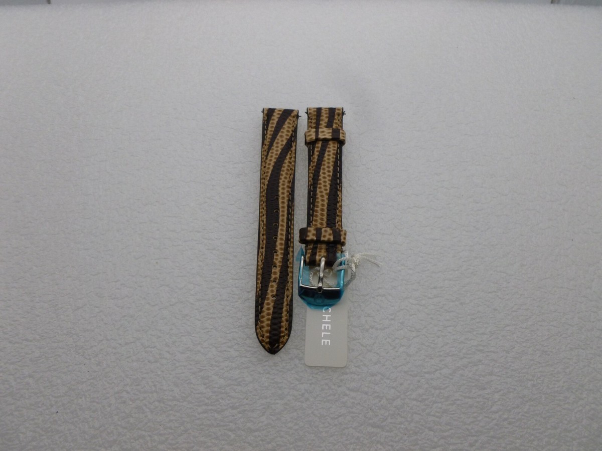 Brown and Tan Patterned Michele Watch Strap 16m NWT Michele Watch Straps - Etsy main image 4