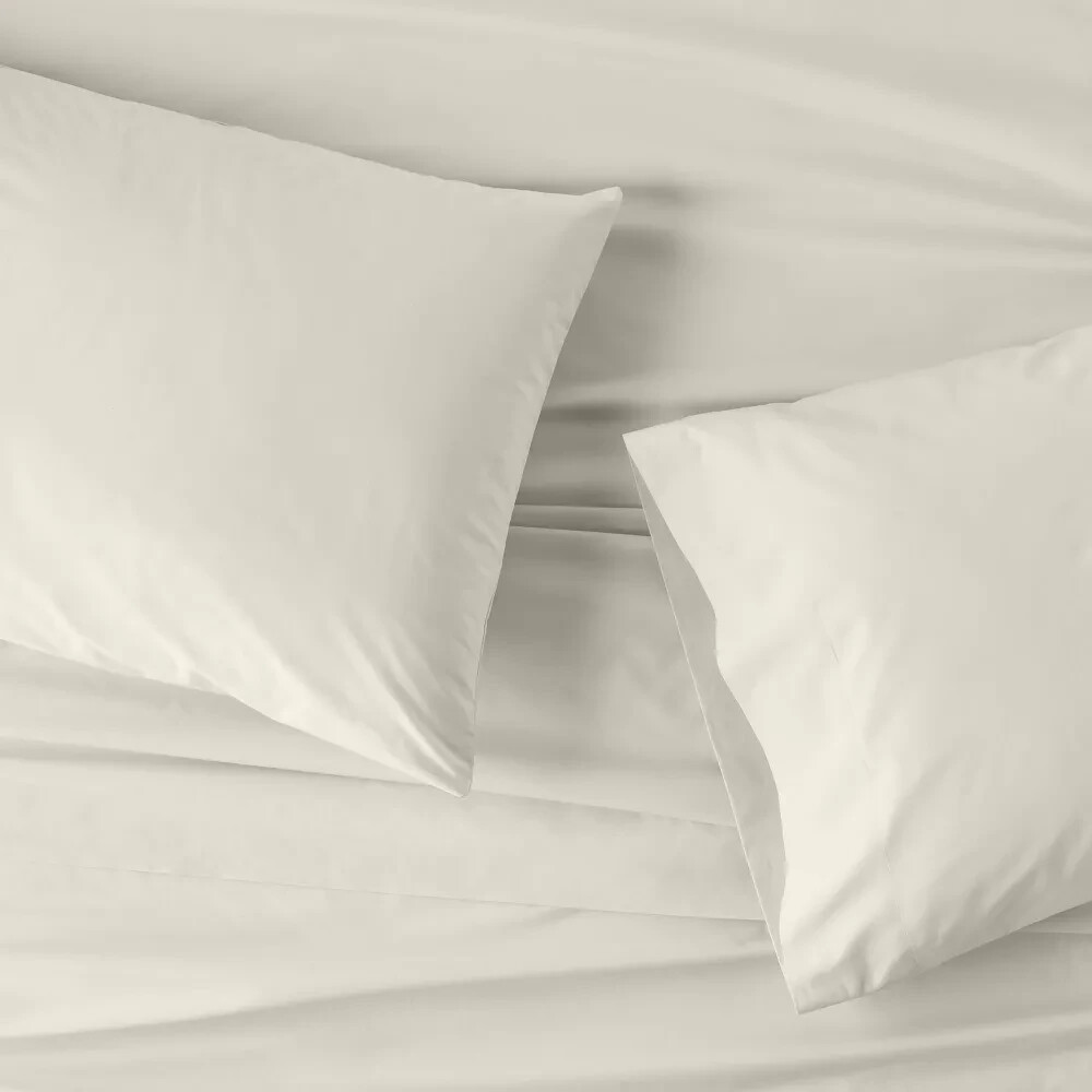 King Washed Supima Percale Solid Sheet Set Natural Casaluna NEW eBay