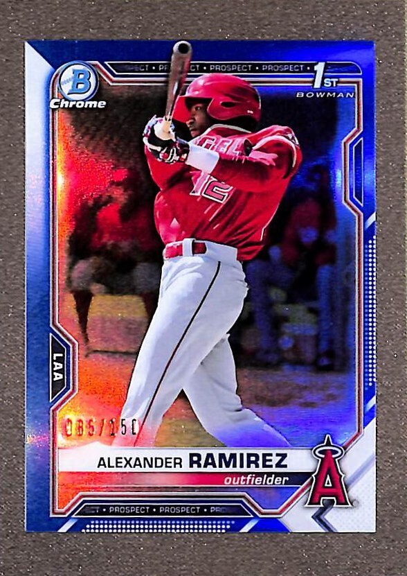 2021 Bowman Chrome BCP-145 Alexander Ramirez Blue Refractor /150 RC Rookie