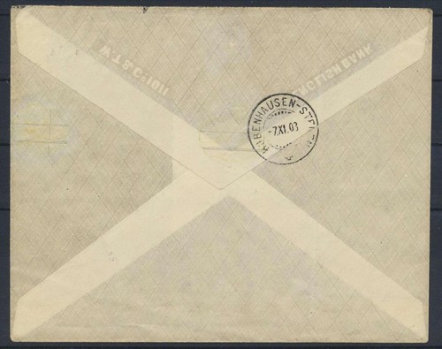 SARAWAK Malaya to CZECH Austria 1913 Rajah Brooke on Reg Cover KUCHING to Praha - Picture 2 of 2