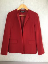 Kasper Ladies Red Smart Occasion Open Blazer Size U.k. 10 Vgc