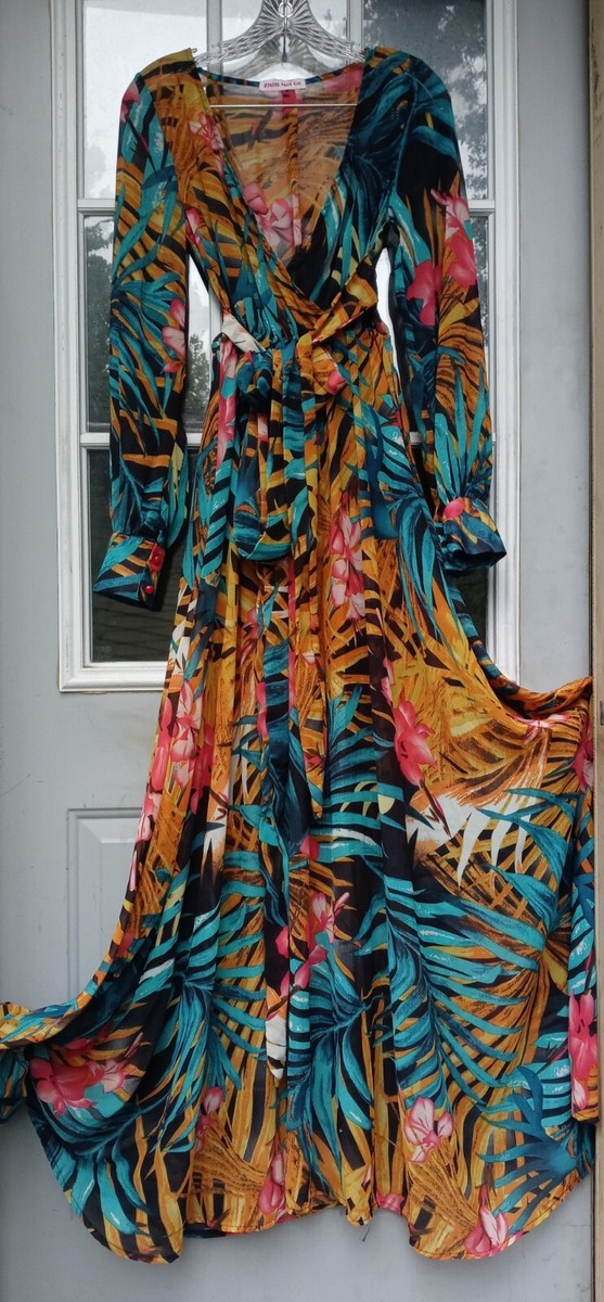 ZHEN Mei Ge ~ Tropical Bohemian ~ Summer Dress - Long Sleeve- See Thro -Size S | eBay ZHEN Mei Ge ~ Tropical Bohemian ~ Summer Dress - Long Sleeve- See Thro -Size S | eBay