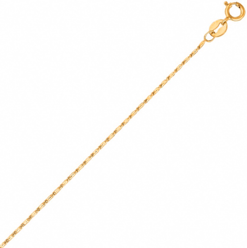 14K Giallo Solido Oro Catena Figaro, Larghezza 3.0mm