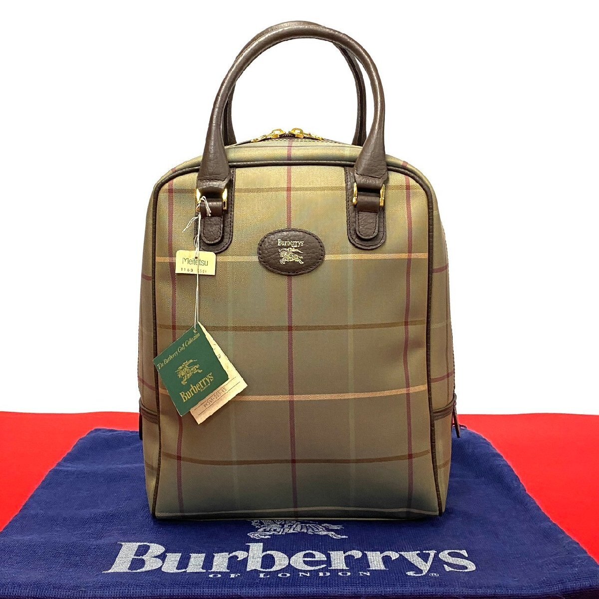 Storage BURBERRY Nova Check Leather Leather Canvas Handbag Shoulder Bag Poch