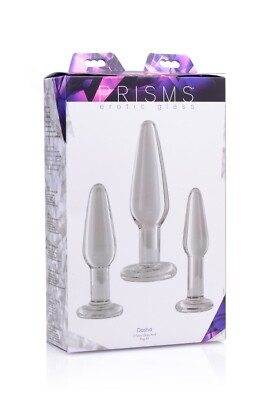 Dosha Prism 3-piece Erotic Glass Trainer Dilation Set Butt Plug Kit Sex Toy 