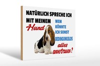 Holzschild Spruch 30X20Cm NatüRlich Spreche Ich Mit Hund Deko Schild Wooden Sign