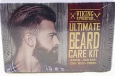 Viking Revolution Ultimate Beard Care Kit - Beard Oil & Balm Comb Brush Scissors