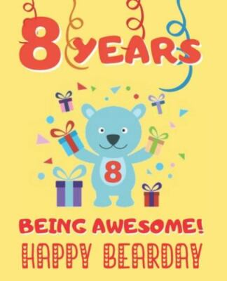 8 Years Being Awesome: Cute Birthday Party Coloring Book for Kids - Animals, ...